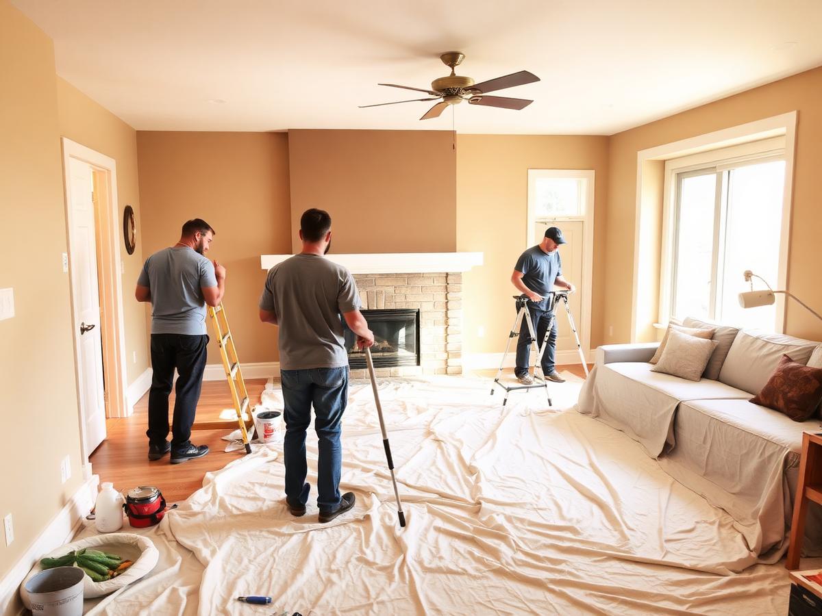 Clean and professional painting crew at work